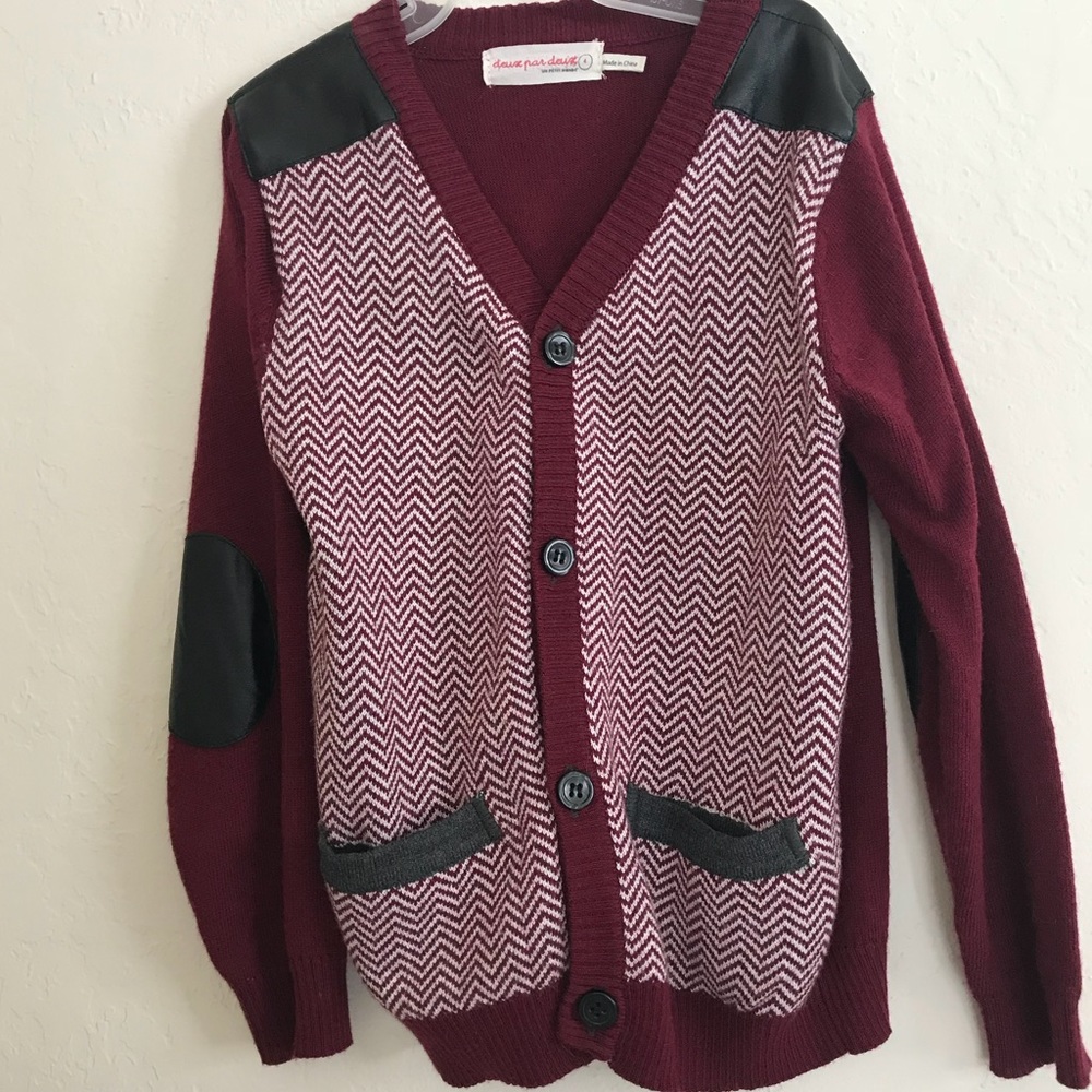 DUEX par duex Cardigan w faux leather patches